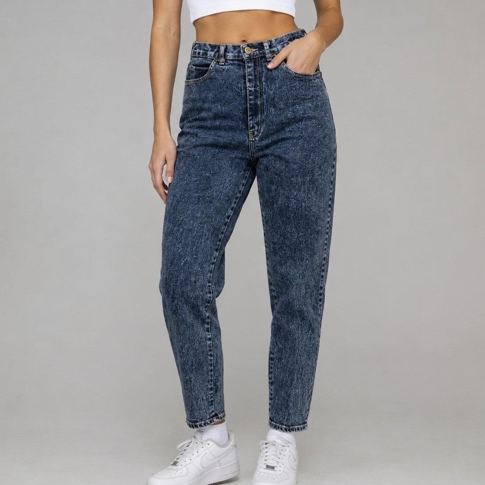 Vintage 90s Traffic High Waist‎ Acid Wash Mom Jeans 25x30 Hong Kong Tapered